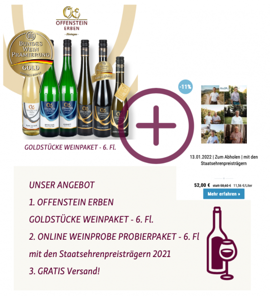 WINE TALK 13.01.22 und GOLDSTÜCKE Weinpaket - 12 Flaschen
