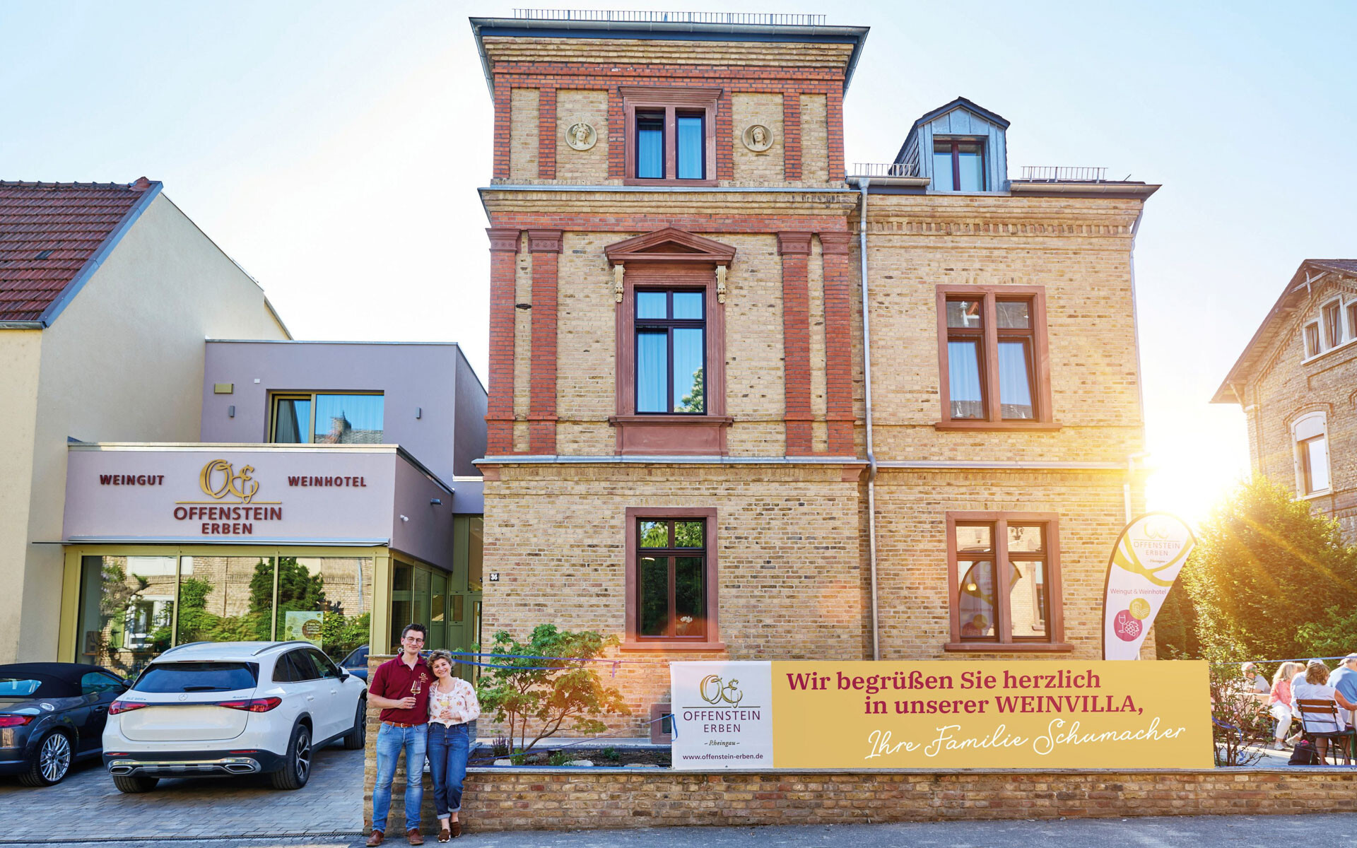 Weinvilla mit Familie und Weinangebot