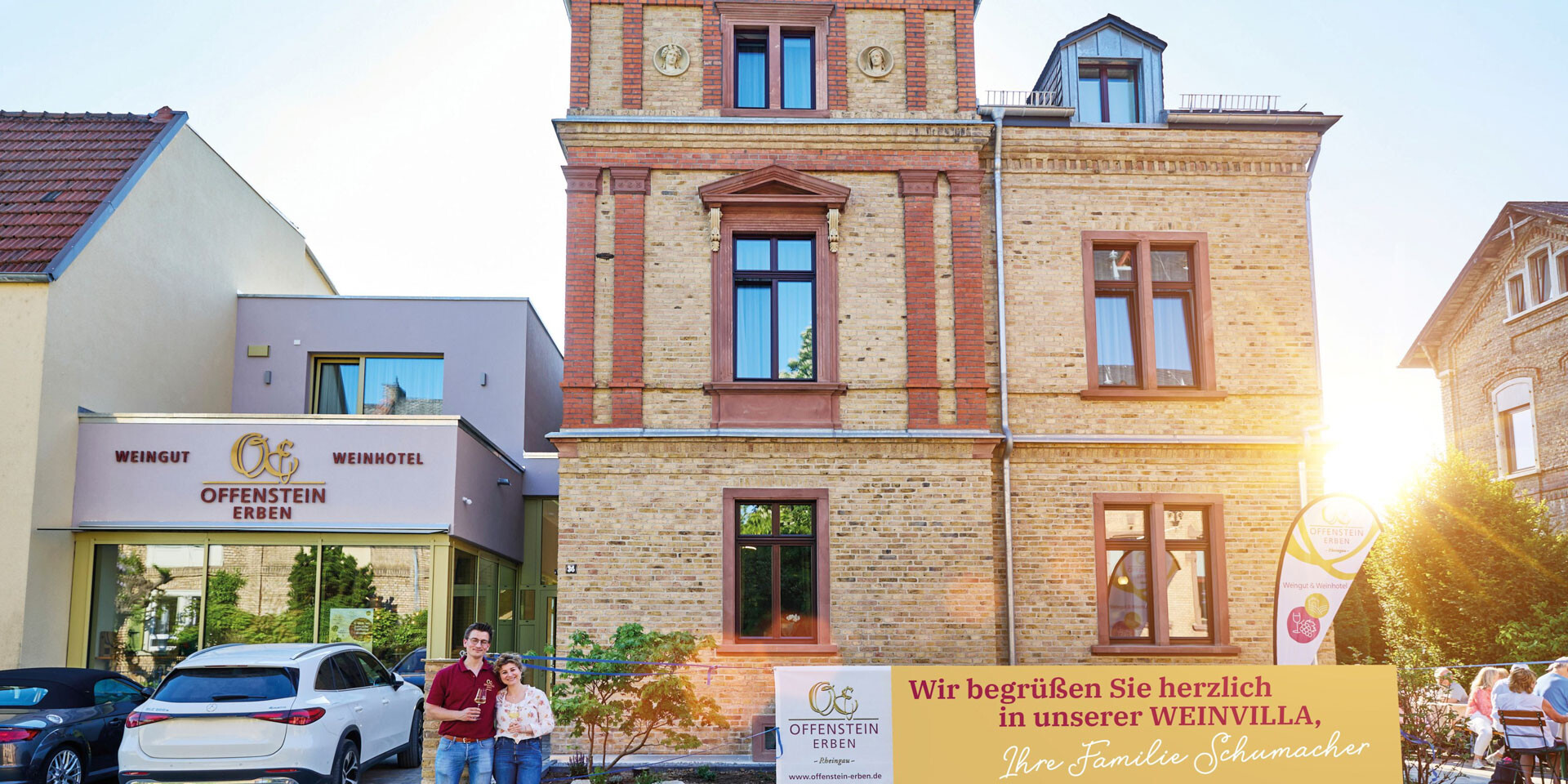 Weinvilla mit Familie und Weinangebot
